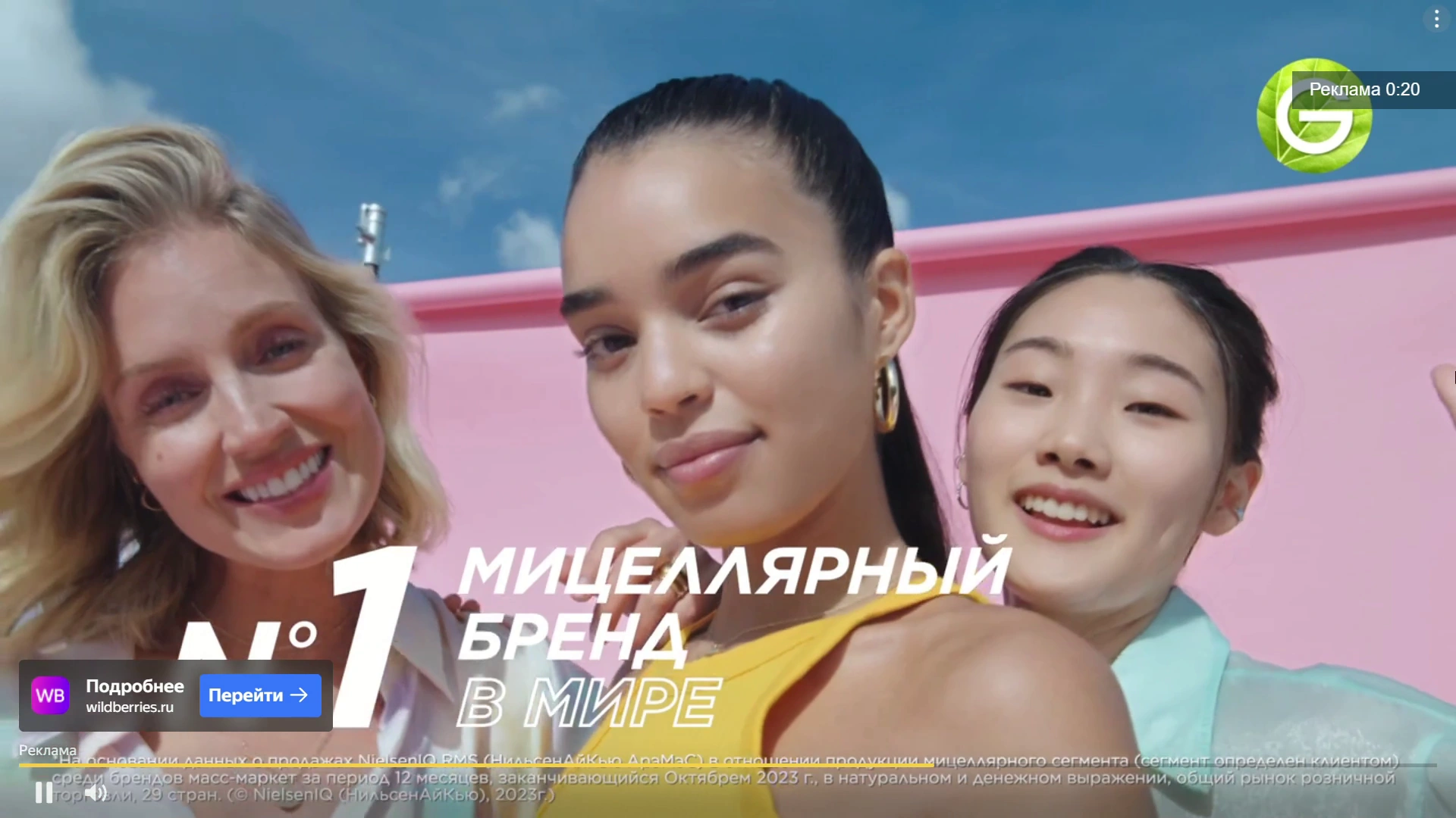 Garnier — Мицеллярная вода реклама на ТВ